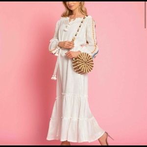 Tory Burch linen fiesta maxi dress